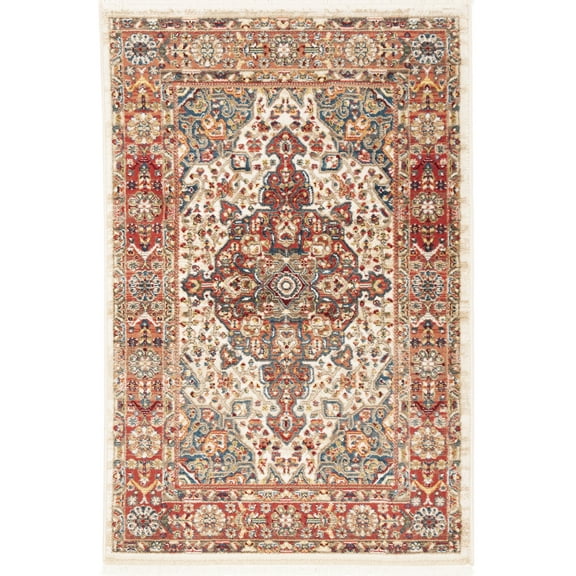 SAFAVIEH Kashan Pema Oriental Area Rug, Ivory/Blue, 2'6" x 4'