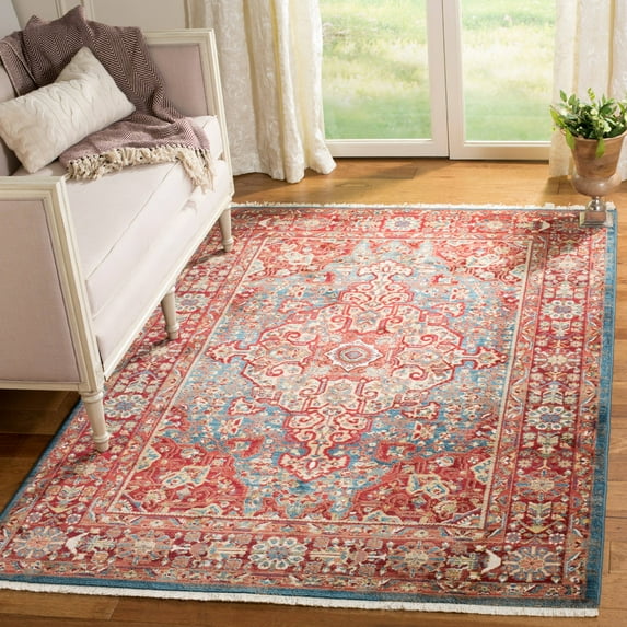 SAFAVIEH Kashan Pema Traditional Area Rug, Blue/Red, 5'1" x 7'5"