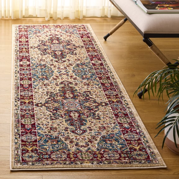 Safavieh Kashan Pema Oriental Runner Rug, Ivory/Red, 2'6" x 8'