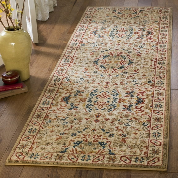 SAFAVIEH Kashan Twyla Traditional Runner Rug, Ivory, 2'6" x 8'