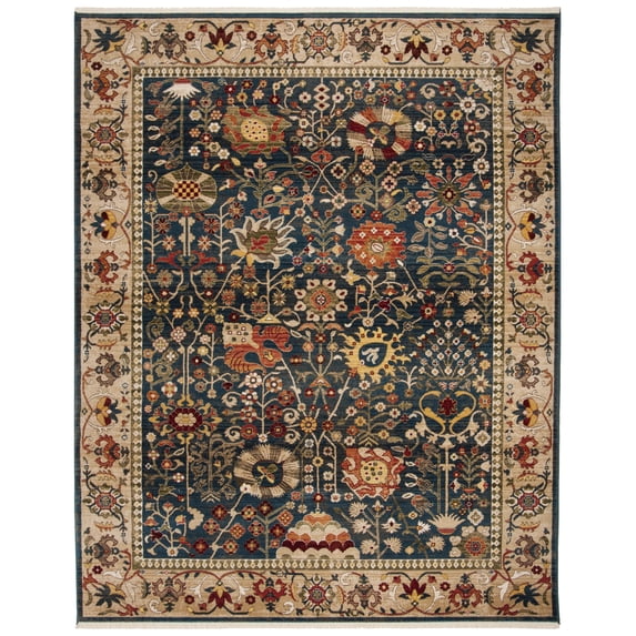 SAFAVIEH Kashan Vaska Oriental Area Rug, Blue/Tan, 10' x 14'