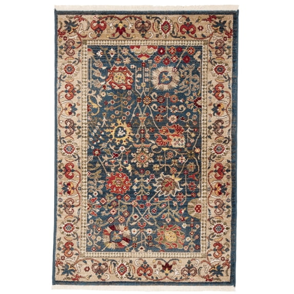 SAFAVIEH Kashan Vaska Oriental Area Rug, Blue/Tan, 4' x 6'