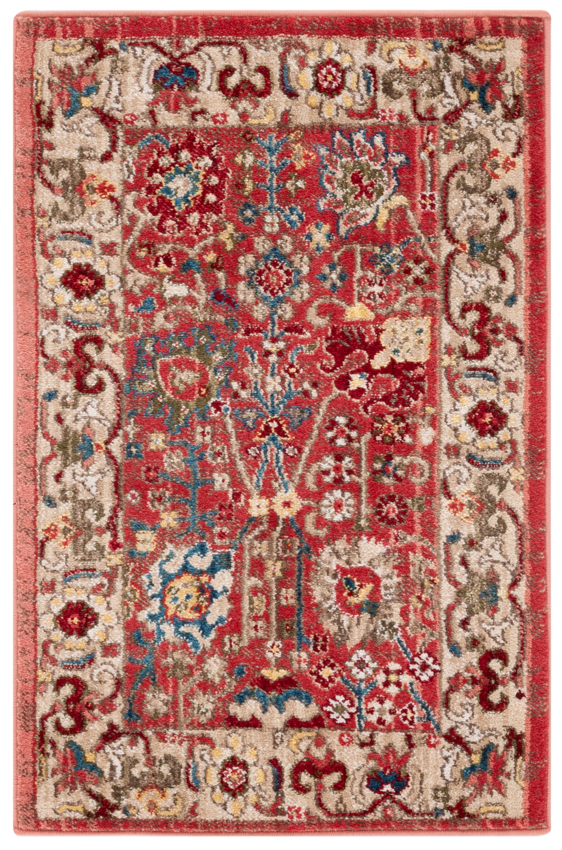SAFAVIEH Kashan Vaska Oriental Area Rug, Red/Beige, 2' x 3'