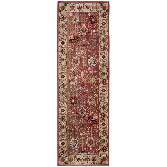 SAFAVIEH Kashan Vaska Oriental Runner Rug, Red/Beige, 2'6" x 6'