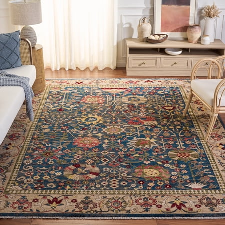 Safavieh Kashan Vaska Oriental Area Rug, Blue/Tan, 9' x 12'6"