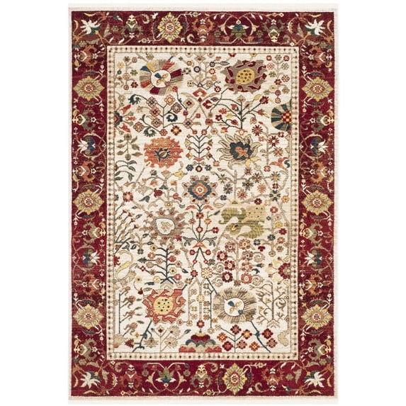 SAFAVIEH Kashan Vaska Traditional Area Rug, Ivory/Red, 5'1" x 7'5"