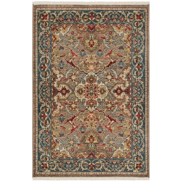SAFAVIEH Kashan Vincent Oriental Area Rug, Taupe/Blue, 4' x 6'