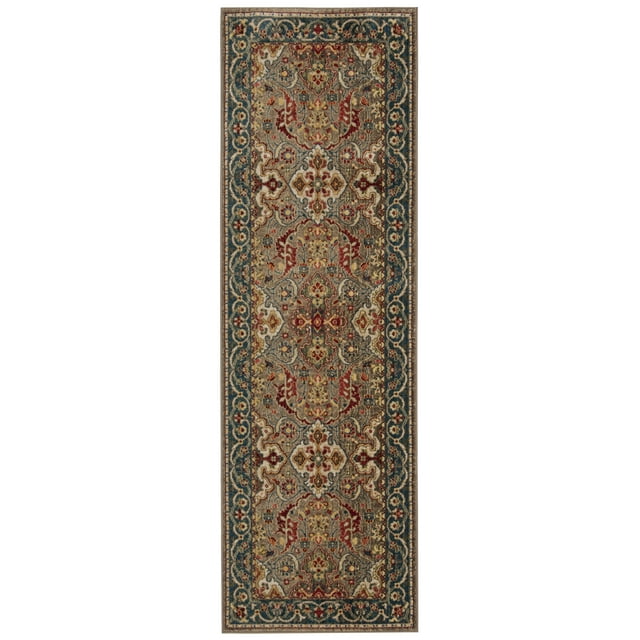 SAFAVIEH Kashan Vincent Oriental Runner Rug, Taupe/Blue, 2'6" x 10'
