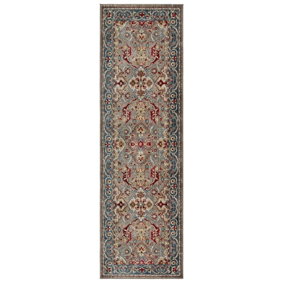 SAFAVIEH Kashan Vincent Oriental Runner Rug, Taupe/Blue, 2'6" x 12'