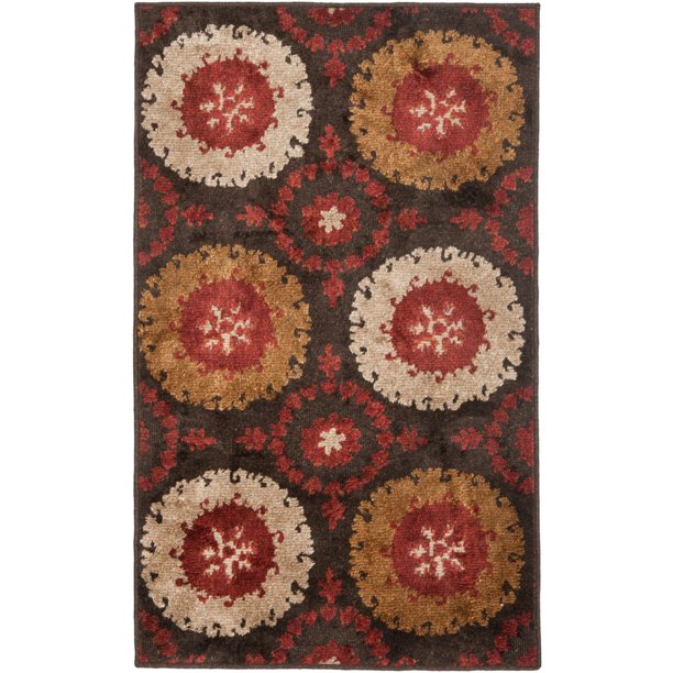 SAFAVIEH Kashmir Collection KAS111A Brown / Red Rug