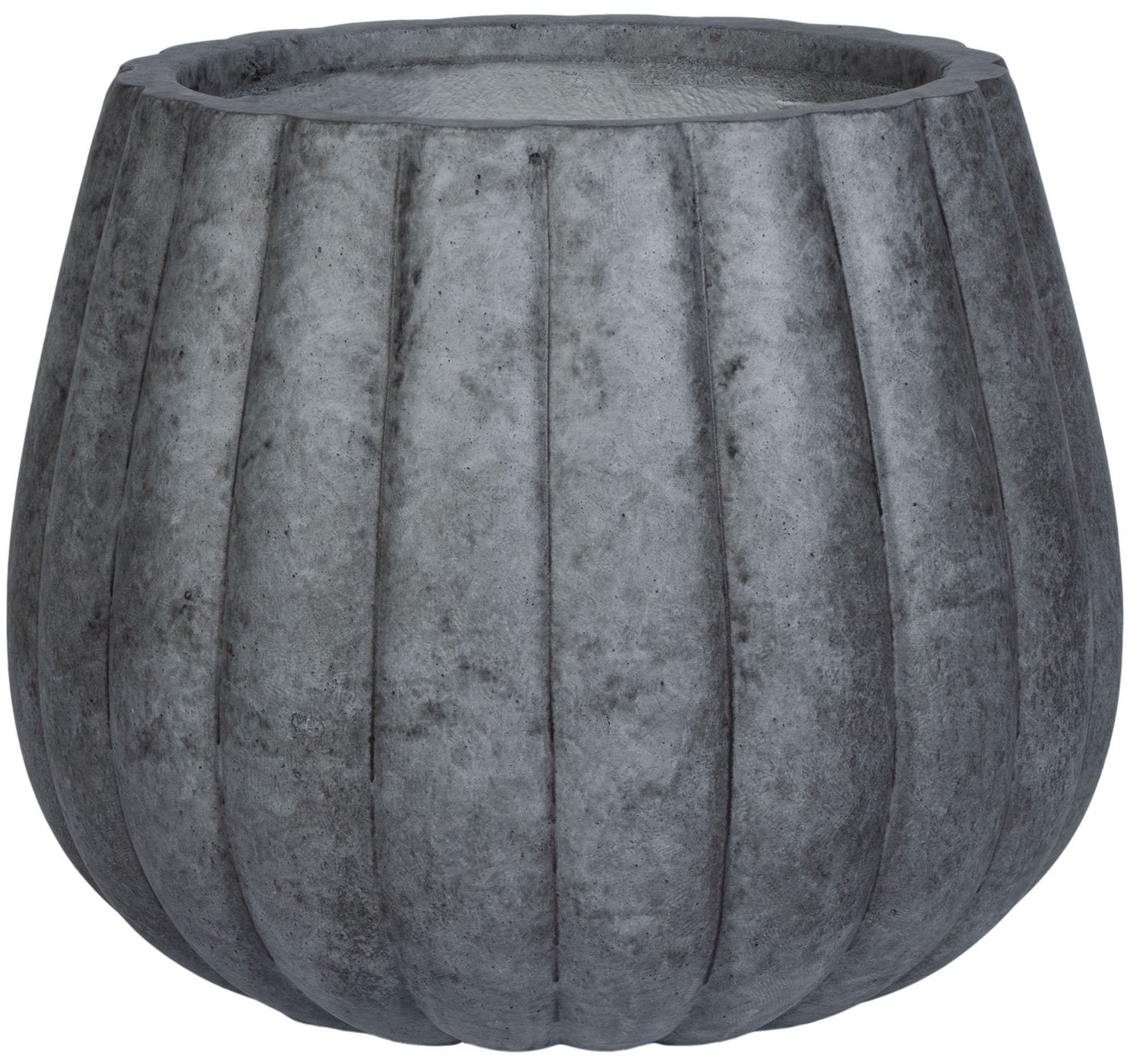 Safavieh Kaston 17" x 17" x 17" Rectangular Prism Gray Stone Contemporary Plant Planter with Weather-Resistant