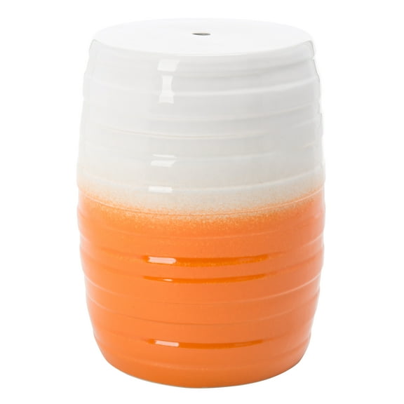 SAFAVIEH Katrice 18" Contemporary Two-Tone Ceramic Garden Stool, Orange