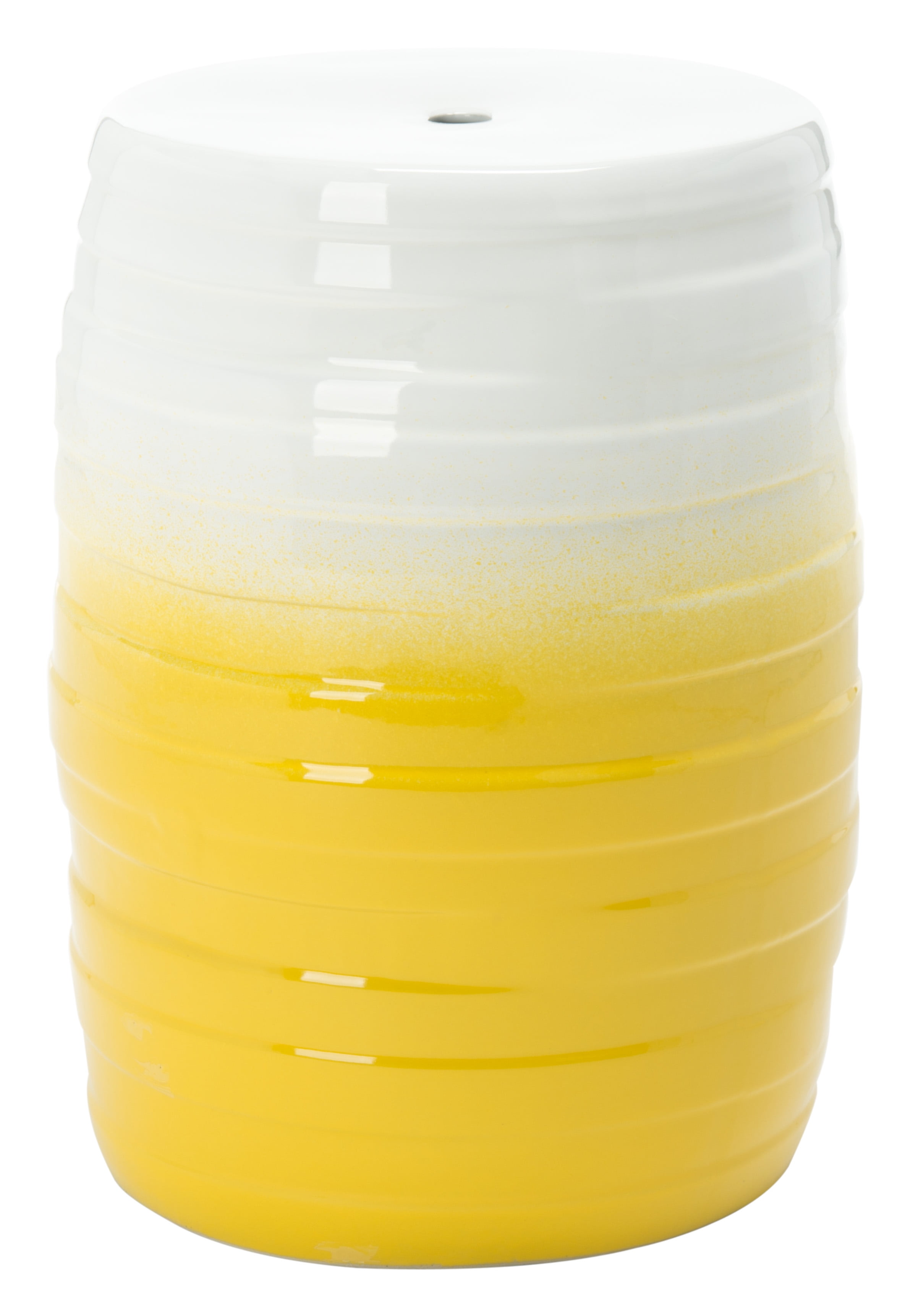 Katrice Bold Yellow Ceramic 18" Modern Art Garden Stool