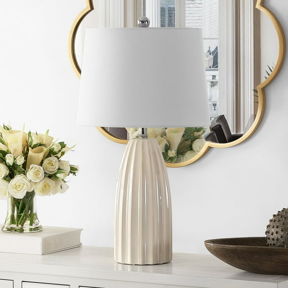 SAFAVIEH Kayden 25.5 in. Textured Ceramic Table Lamp, Ivory