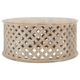 thumbnail image 1 of SAFAVIEH Kaydix Rustic Round Coffee Table Wood, Burnt White, 1 of 8