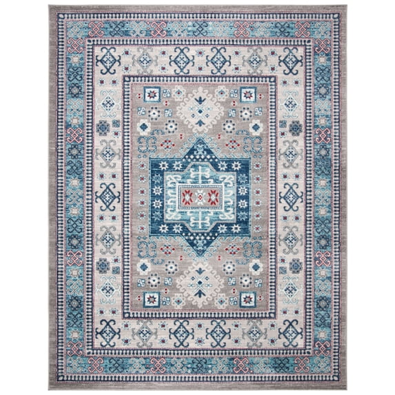 SAFAVIEH Kazak Caymen Geometric Area Rug, Grey/Blue, 8' x 10'