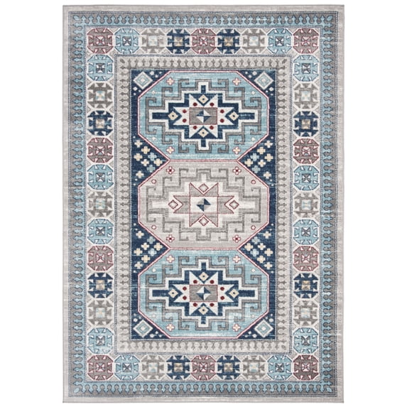 SAFAVIEH Kazak Jennine Geometric Area Rug, Grey/Blue, 8' x 10'