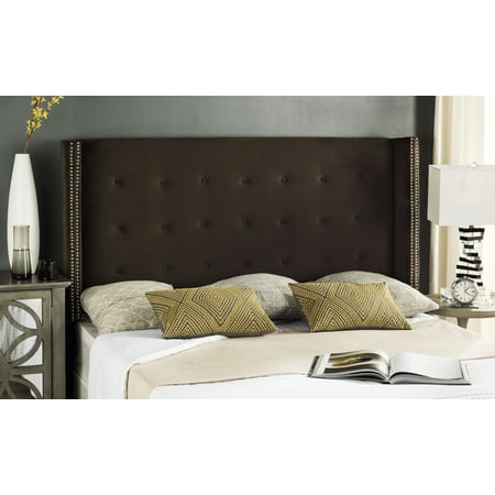 SAFAVIEH Keegan Winged Tufted Headboard with Nail Heads, Full, Chocolate