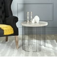 thumbnail image 1 of SAFAVIEH Kelly Mid Century Solid Lacquer Side Table, Taupe/Black, 1 of 6
