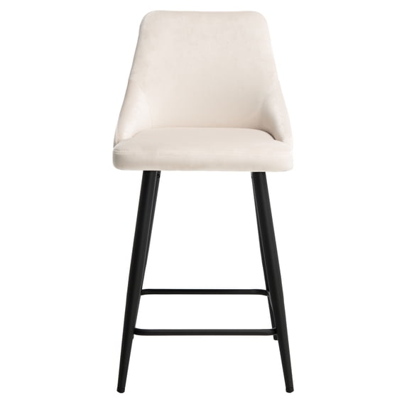 SAFAVIEH Kelsey Square Mid Back Counter Stool, Beige/Black