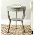 thumbnail image 1 of SAFAVIEH Kendra Contemporary Round Pedestal End Table with Drawer, French Grey, 1 of 5