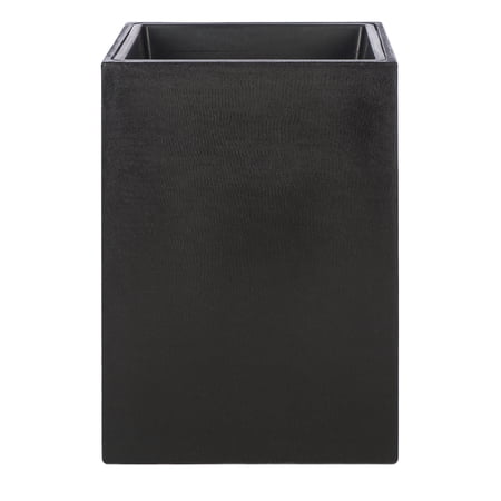 SAFAVIEH Kendri Concrete Modern Solid Round Patio Planter, Black