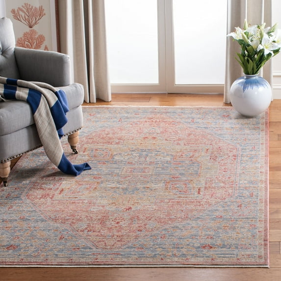 Safavieh Kenitra Wayne Geometric Polyester Area Rug, Blue/Pink, 8' x 10'