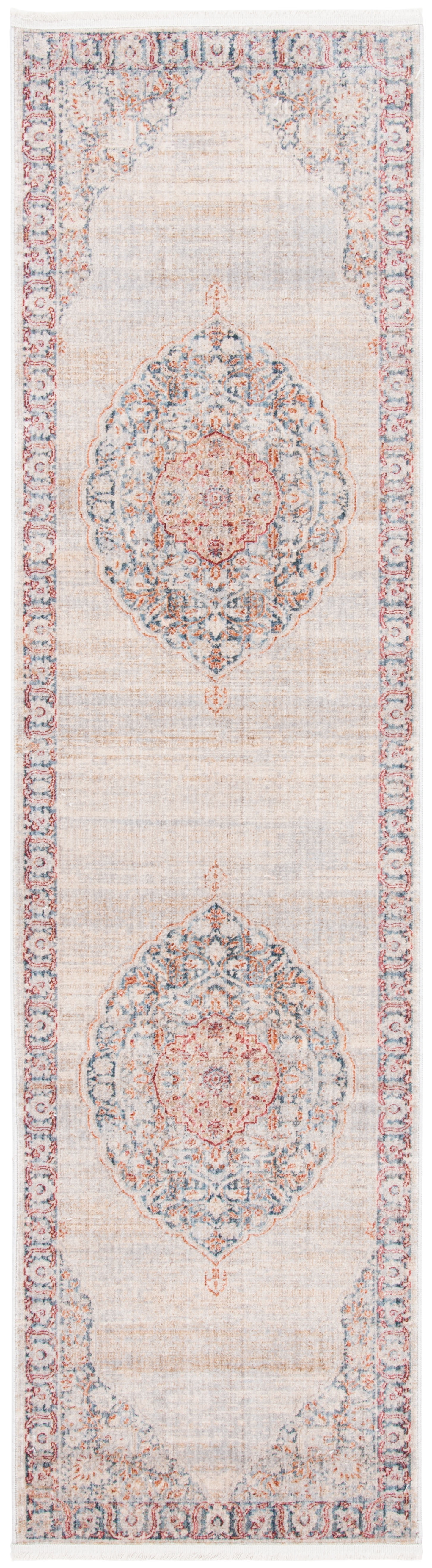 Polyester Runner Rugs SAFAVIEH Kenitra Flowers Oriental Polyester Runner Rug, Grey/Blue, 2'2 ...