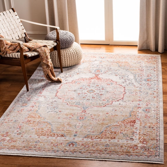 Safavieh Kenitra Georgiana Geometric Polyester Area Rug, Gray/Light Blue, 5' x 8'