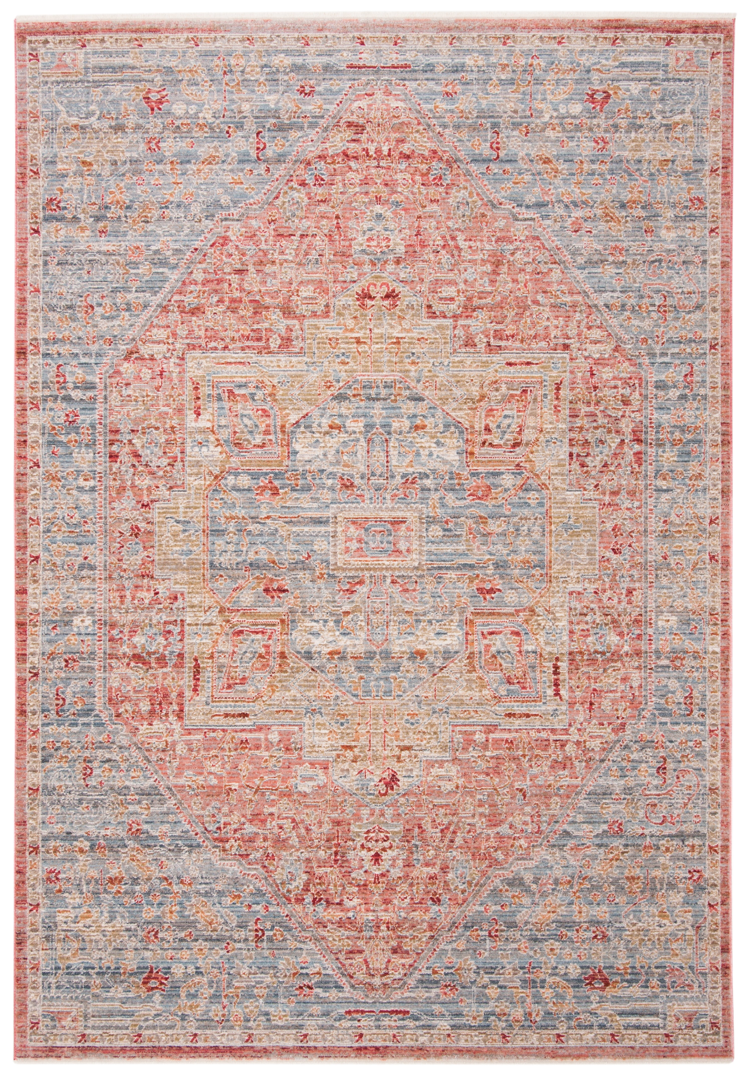 Kenitra Vintage-Style Blue Medallion 5' x 8' Synthetic Area Rug