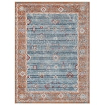 SAFAVIEH Kenitra Xzavier Geometric Polyester Area Rug, Blue/Red, 8' x 10'