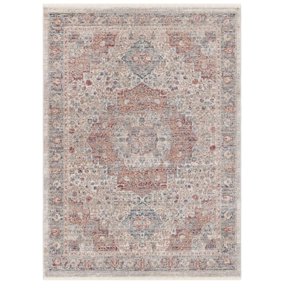 SAFAVIEH Kenitra Zlata Oriental Polyester Area Rug, Ivory/Pink, 2'2" x 4'