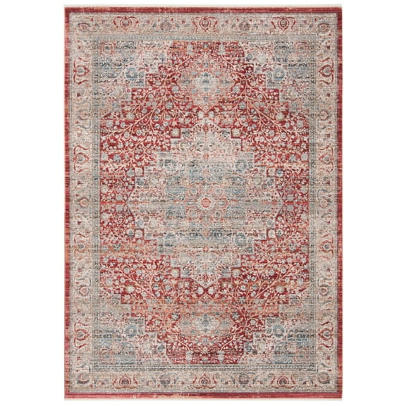 SAFAVIEH Kenitra Zlata Oriental Polyester Area Rug, Red/Blue, 8' x 10'