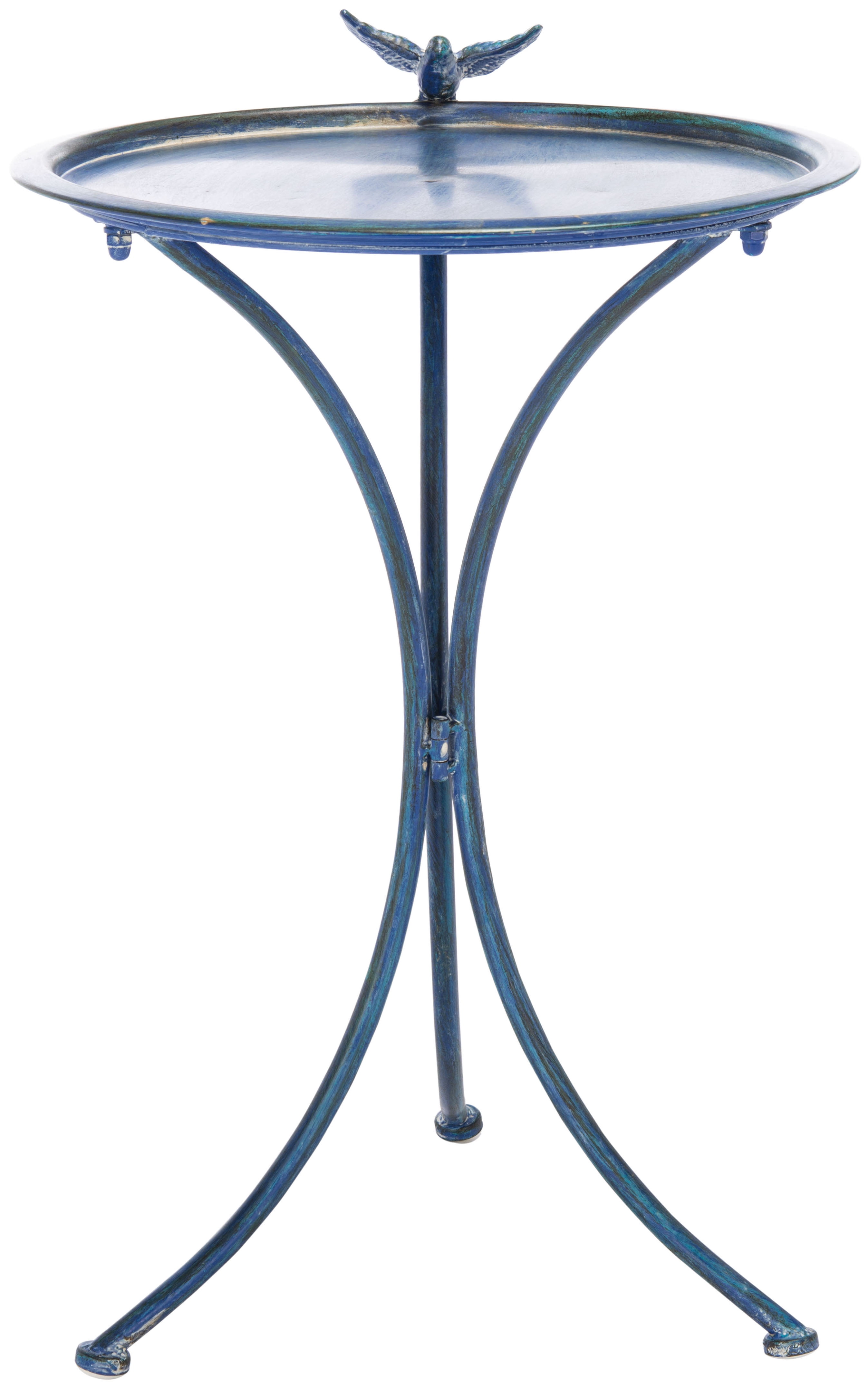 SAFAVIEH Kensi Solid Rustic Outdoor Patio Bird Bath, Antique Blue