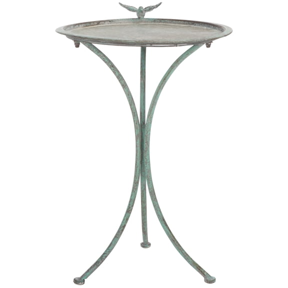 SAFAVIEH Kensi Solid Rustic Outdoor Patio Bird Bath, Antique Green