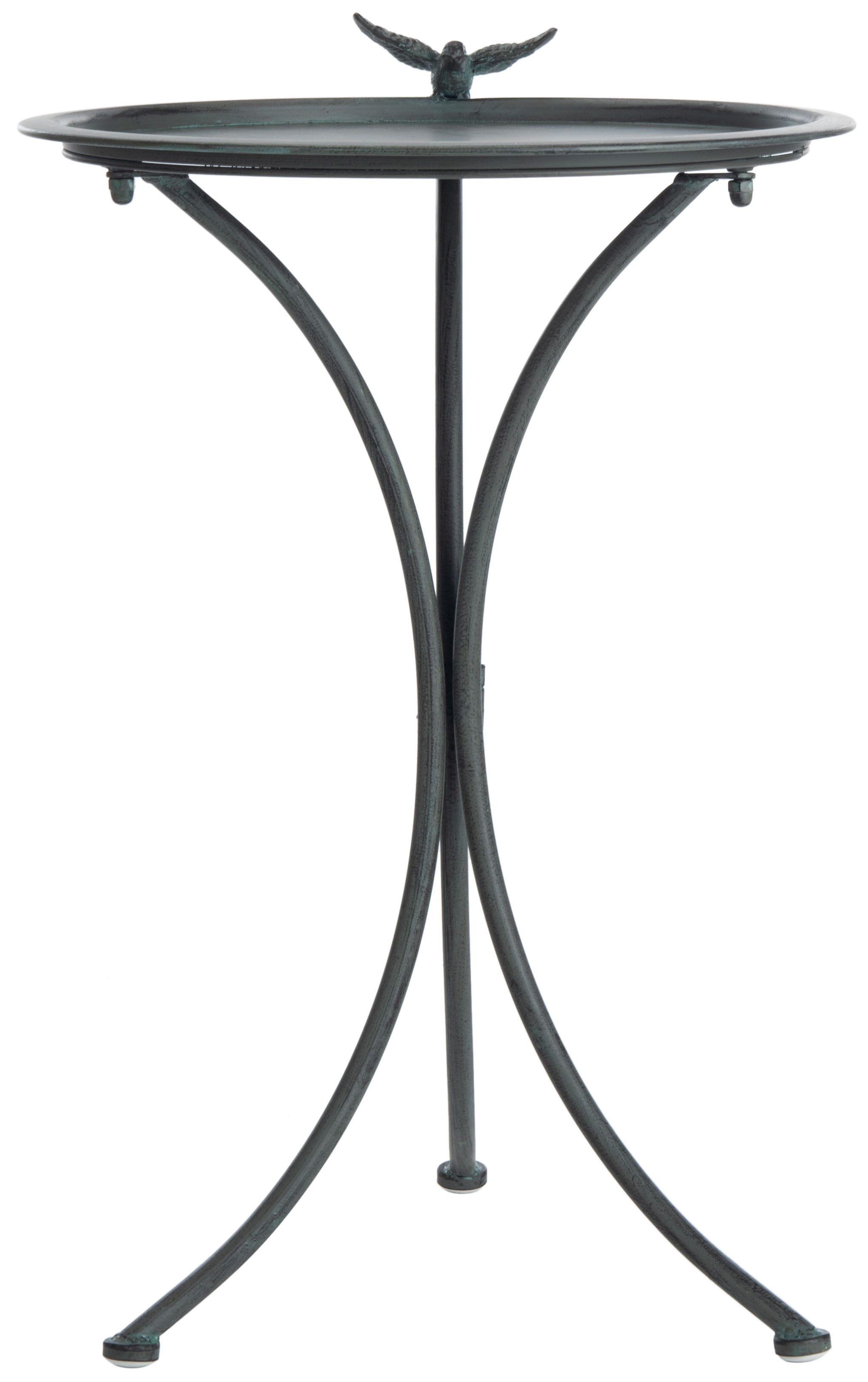SAFAVIEH Kensi Solid Rustic Outdoor Patio Bird Bath, Antique Grey