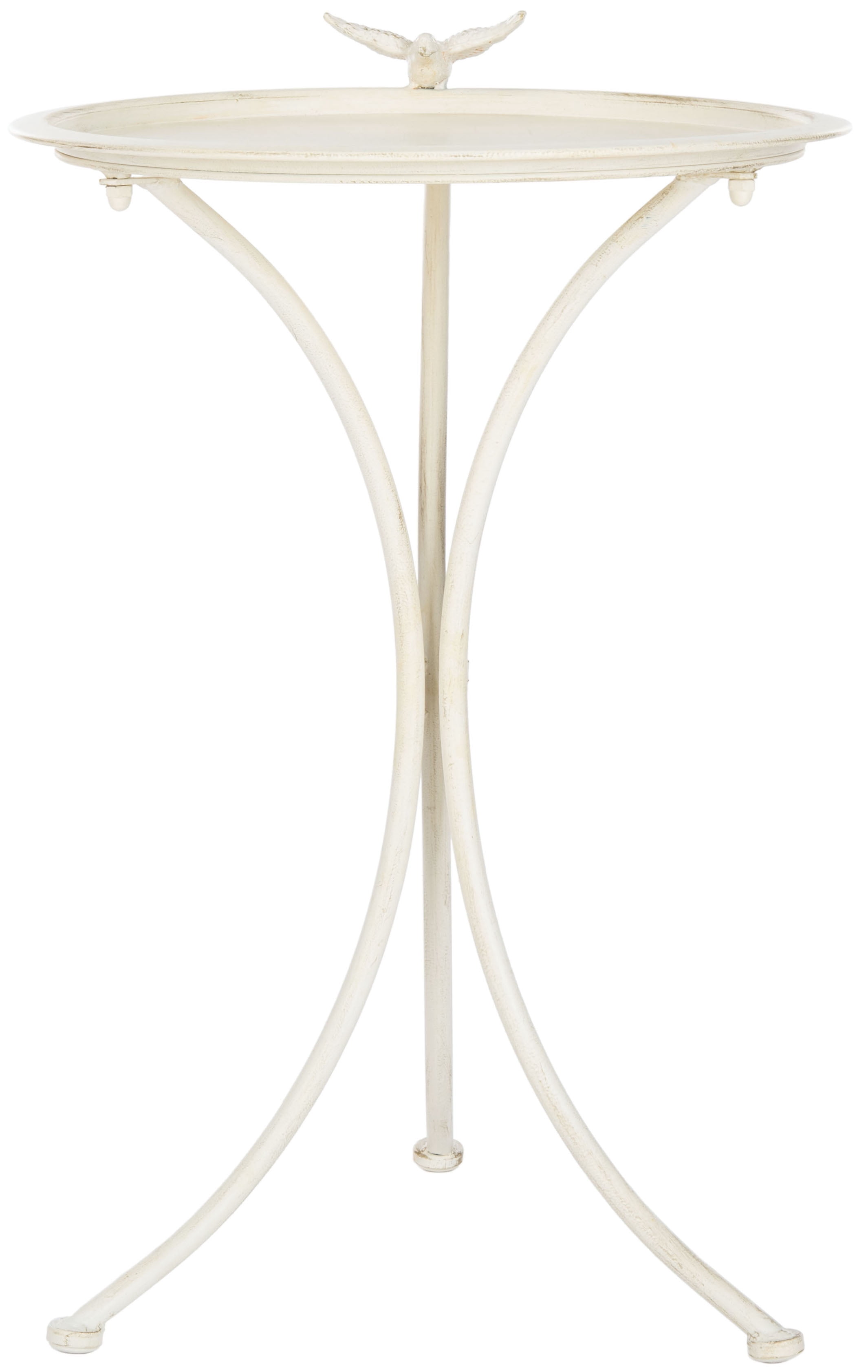 SAFAVIEH Kensi Solid Rustic Outdoor Patio Bird Bath, Pearl White
