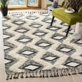 thumbnail image 1 of SAFAVIEH Kenya Aniyah Geometric Diamonds Fringe Area Rug, Black/Ivory, 8' x 10', 1 of 6