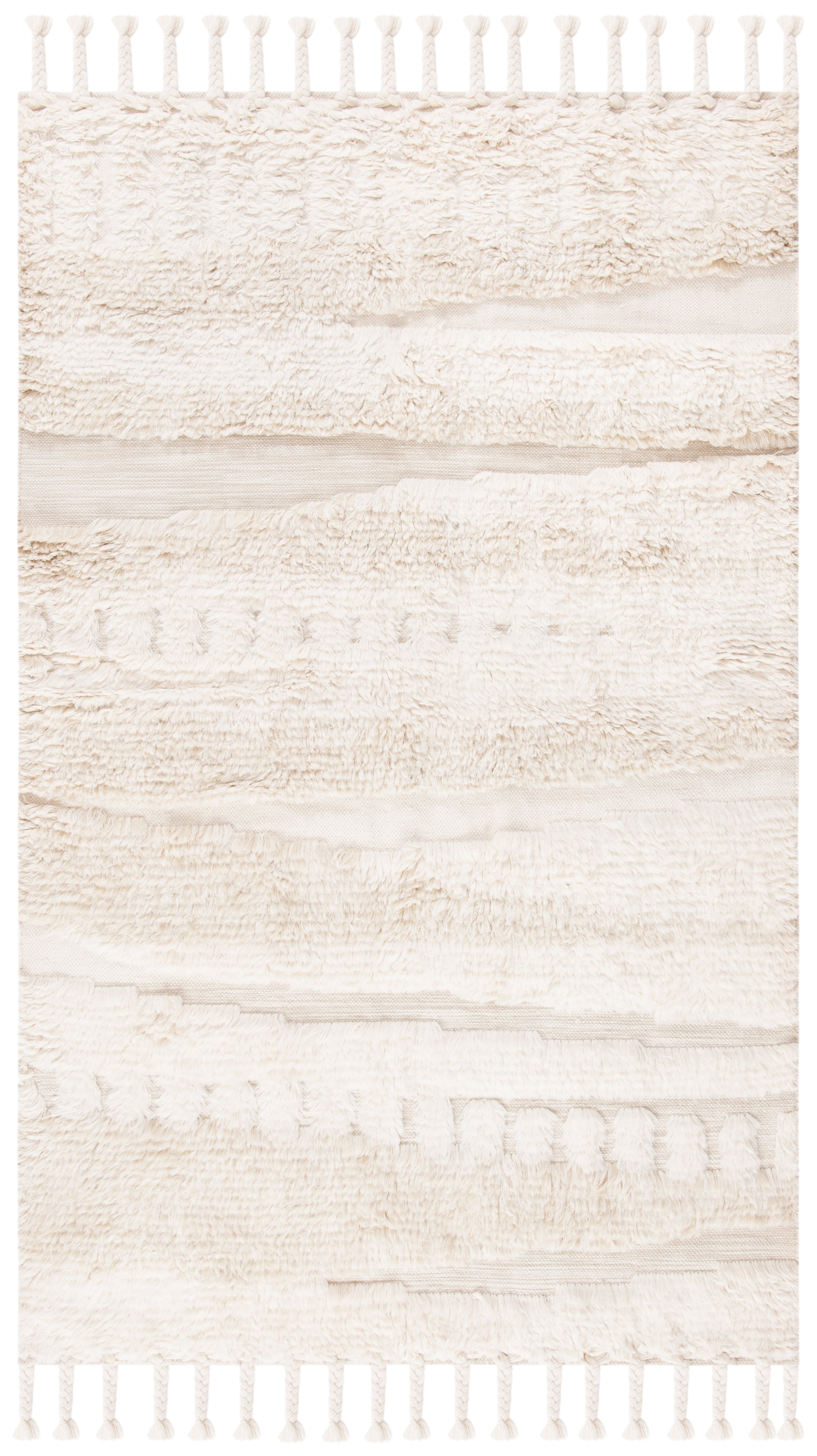 Ivory Elegance Hand-Knotted Wool Rectangular Area Rug