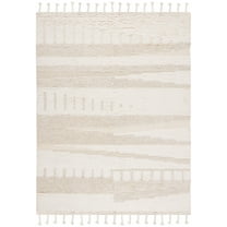 SAFAVIEH Kenya Annabelle Solid Wool Area Rug, Ivory/Beige, 8' x 10'