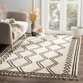 thumbnail image 1 of SAFAVIEH Kenya April Braided Geometric Fringe Area Rug, Ivory/Black, 6' x 9', 1 of 6