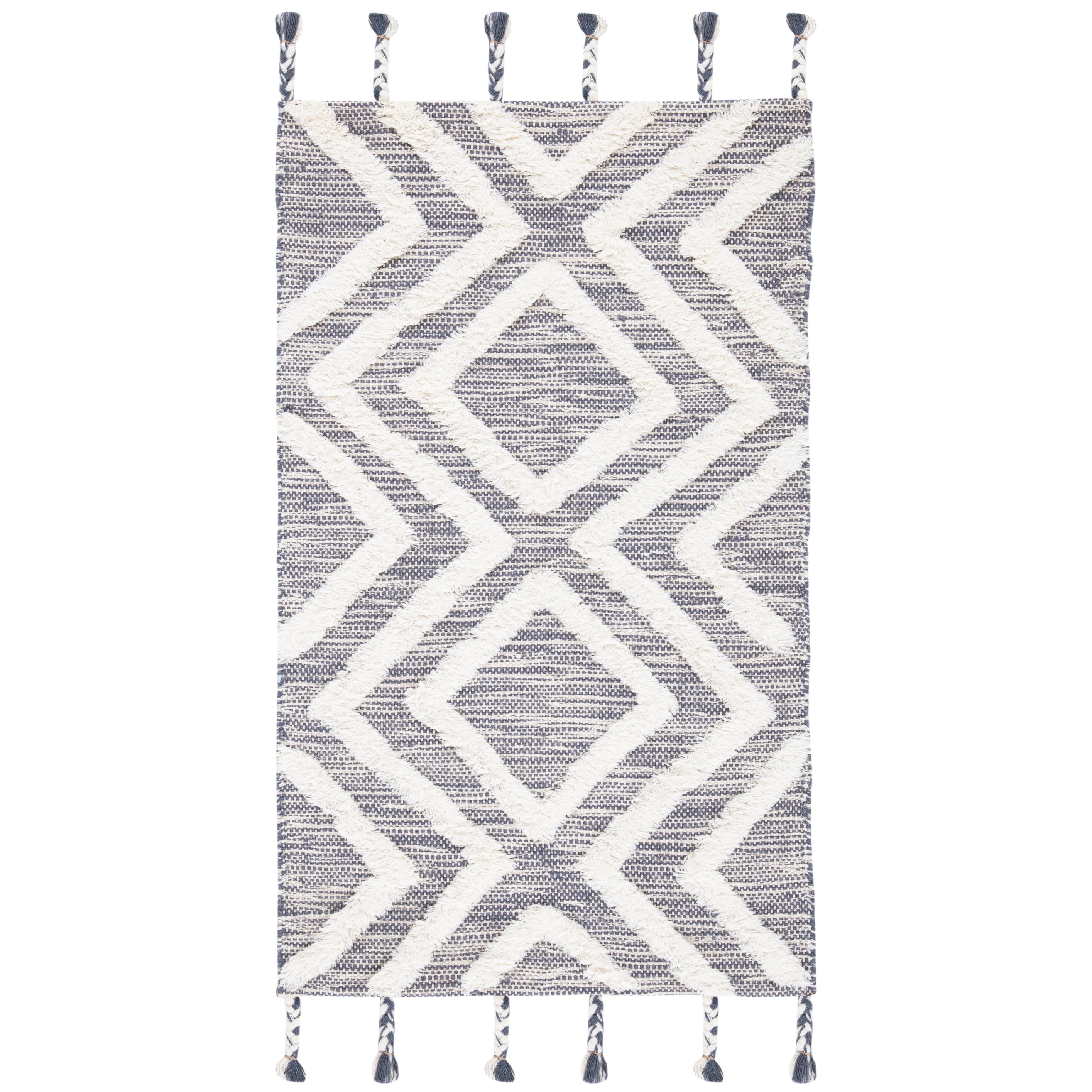 SAFAVIEH Kenya Arline Geometric Wool Area Rug, Grey/Ivory, 3' x 5'