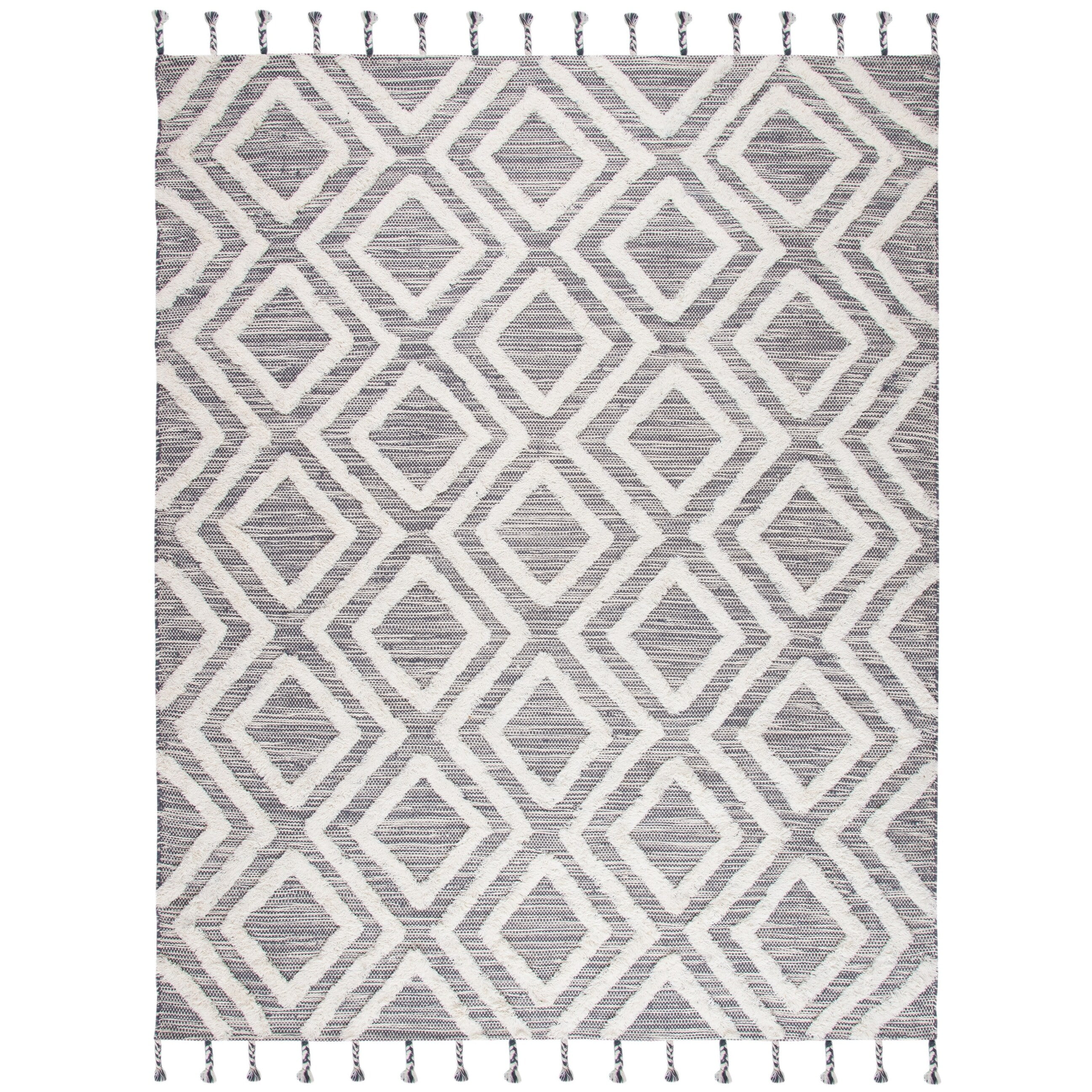 Ivory Harmony Hand-Knotted Wool 9' x 12' Rectangular Area Rug