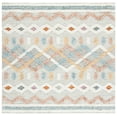 thumbnail image 1 of SAFAVIEH Kenya Arturas Southwestern Wool Area Rug, Ivory/Blue, 7' x 7' Square, 1 of 8