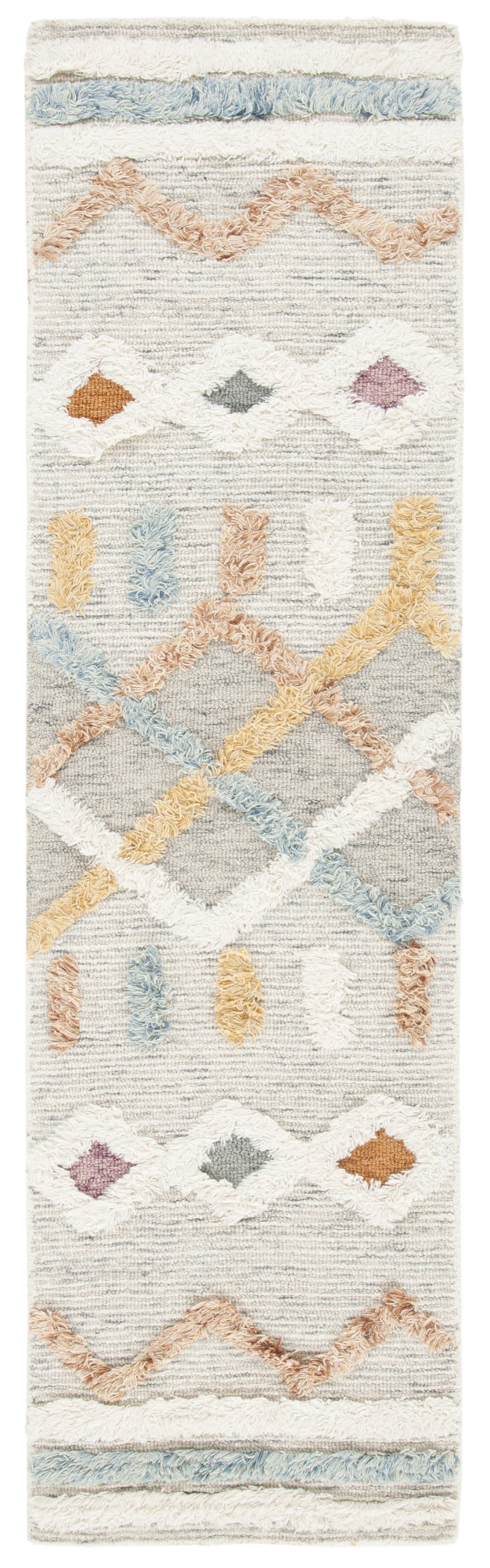 SAFAVIEH Kenya Arturas Southwestern Wool Runner Rug, Ivory/Blue, 2'3" x 10'