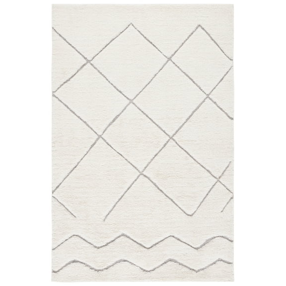 SAFAVIEH Kenya Autumn Diamond Area Rug, Ivory/Gray, 8' x 10'