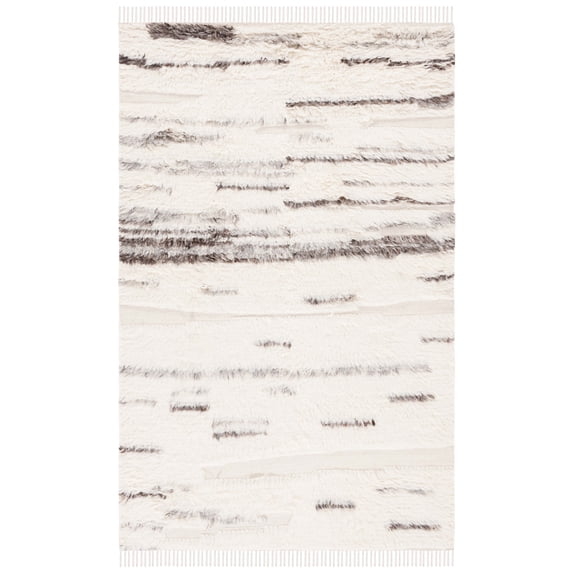 SAFAVIEH Kenya Avalon Distressed Area Rug, Gray/Ivory, 4' x 6'