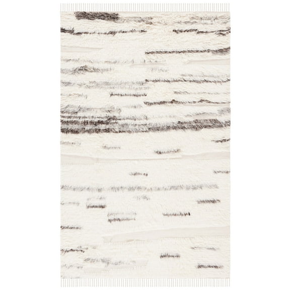 SAFAVIEH Kenya Avalon Distressed Area Rug, Gray/Ivory, 8' x 10'
