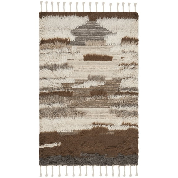 SAFAVIEH Kenya Bijar Camouflage Area Rug, Grey/Brown, 2'3" x 4'