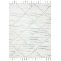 SAFAVIEH Kenya Branislav Geometric Wool Area Rug, Ivory/Grey, 8' x 10'